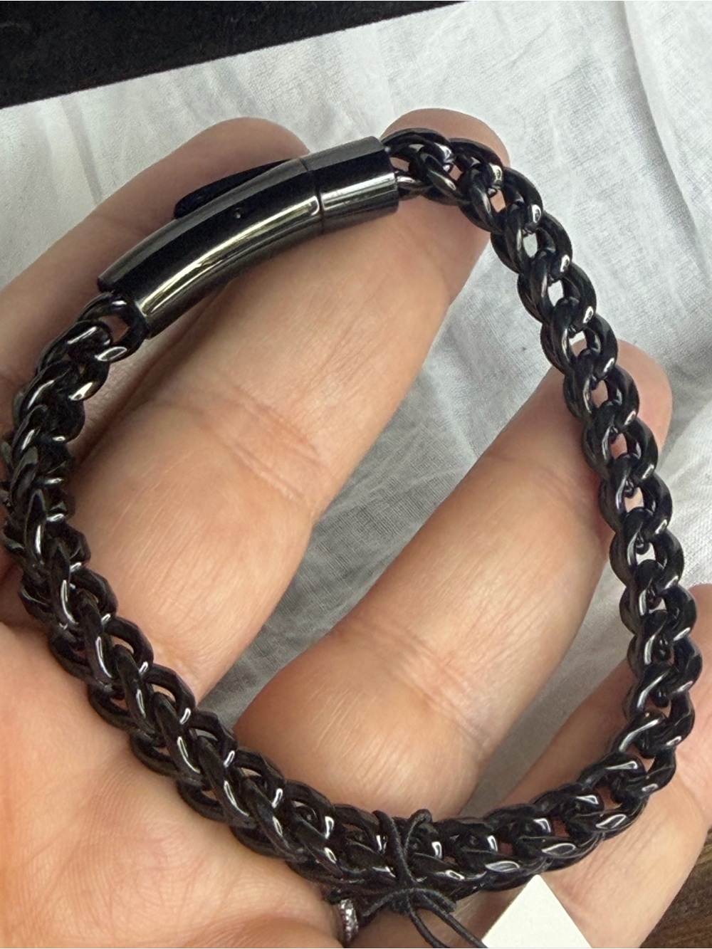 Men's Talidara Black Double-Curb Chain Bracelet